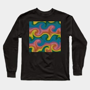 70s Rainbow Swirl Long Sleeve T-Shirt